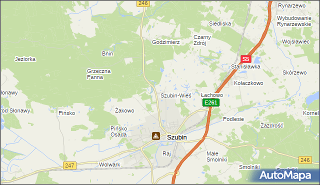 mapa Szubin-Wieś, Szubin-Wieś na mapie Targeo