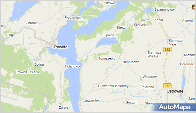 mapa Tomiszewo, Tomiszewo na mapie Targeo