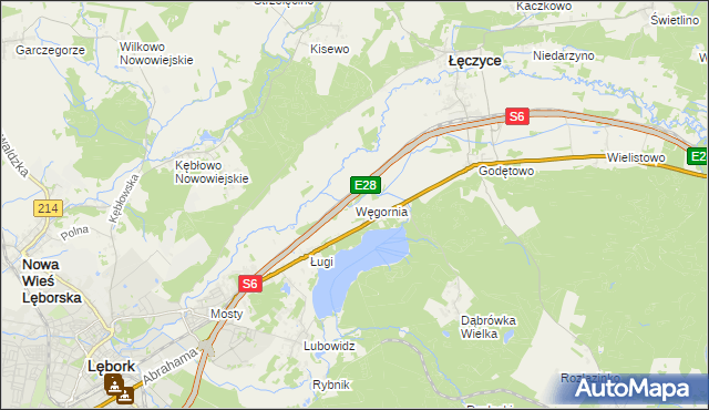 mapa Węgornia, Węgornia na mapie Targeo