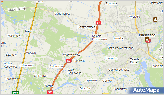 mapa Wilcza Góra gmina Lesznowola, Wilcza Góra gmina Lesznowola na mapie Targeo