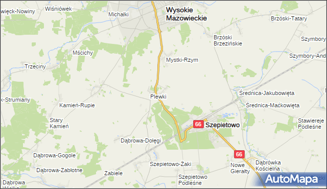 mapa Włosty-Olszanka, Włosty-Olszanka na mapie Targeo