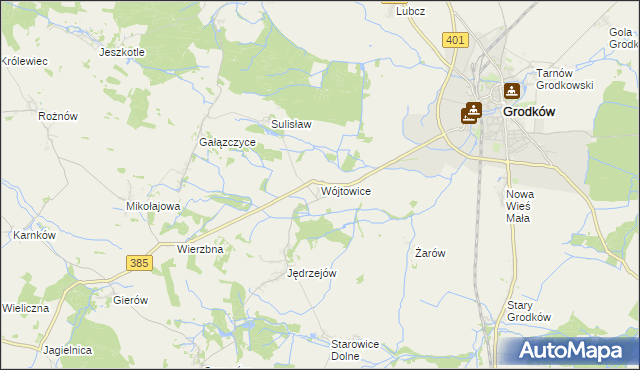 mapa Wójtowice gmina Grodków, Wójtowice gmina Grodków na mapie Targeo