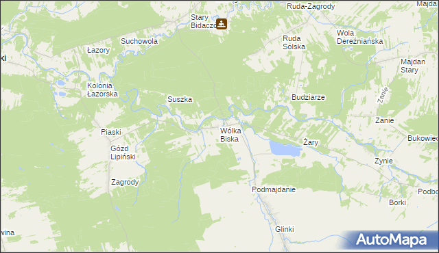 mapa Wólka Biska, Wólka Biska na mapie Targeo