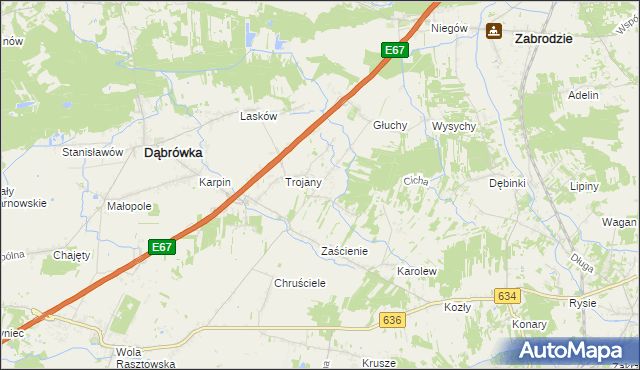 mapa Wszebory gmina Dąbrówka, Wszebory gmina Dąbrówka na mapie Targeo