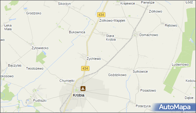 mapa Wymysłowo gmina Krobia, Wymysłowo gmina Krobia na mapie Targeo