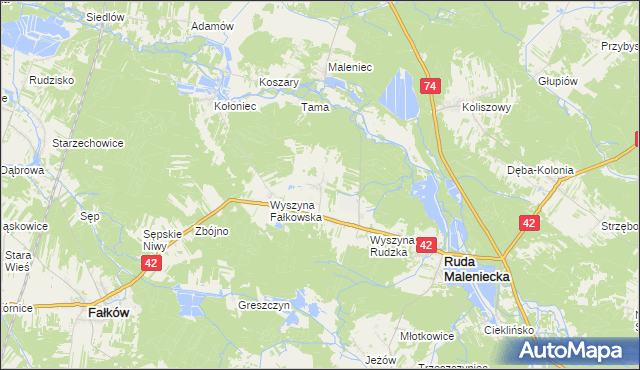 mapa Wyszyna Machorowska, Wyszyna Machorowska na mapie Targeo