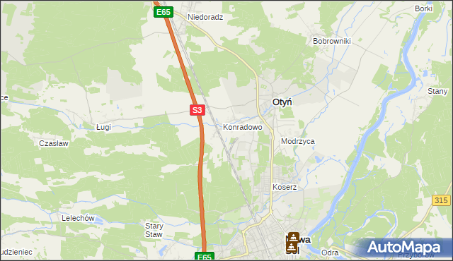 mapa Zakęcie, Zakęcie na mapie Targeo