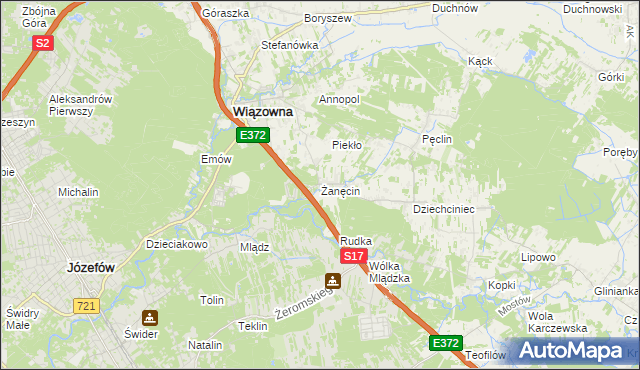 mapa Żanęcin, Żanęcin na mapie Targeo