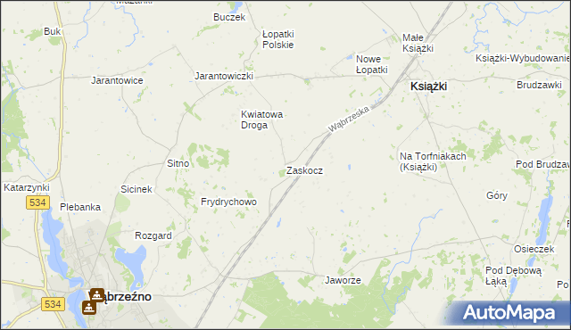 mapa Zaskocz, Zaskocz na mapie Targeo