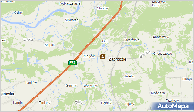 mapa Zazdrość gmina Zabrodzie, Zazdrość gmina Zabrodzie na mapie Targeo