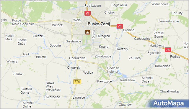 mapa Zbludowice, Zbludowice na mapie Targeo