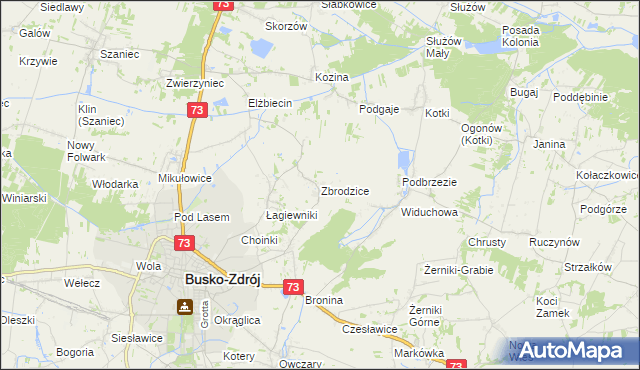 mapa Zbrodzice, Zbrodzice na mapie Targeo