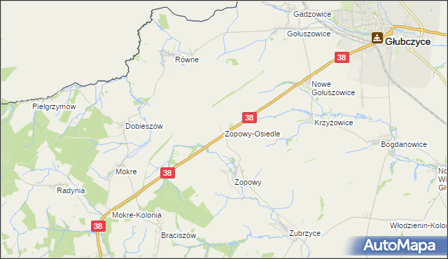 mapa Zopowy-Osiedle, Zopowy-Osiedle na mapie Targeo