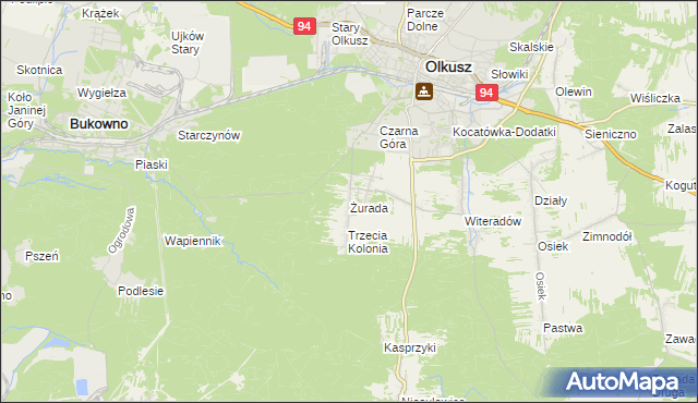 mapa Żurada, Żurada na mapie Targeo