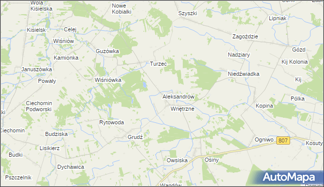 mapa Aleksandrów gmina Stanin, Aleksandrów gmina Stanin na mapie Targeo