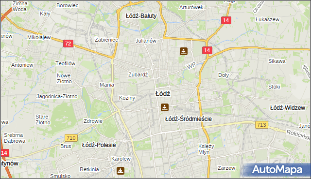 mapa Łodzi, Łódź na mapie Targeo