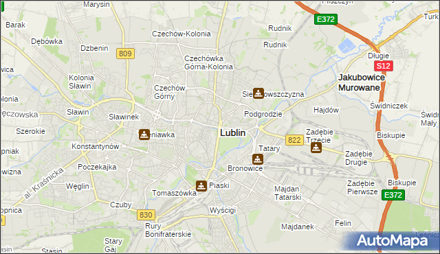 mapa Lublina, Lublin na mapie Targeo