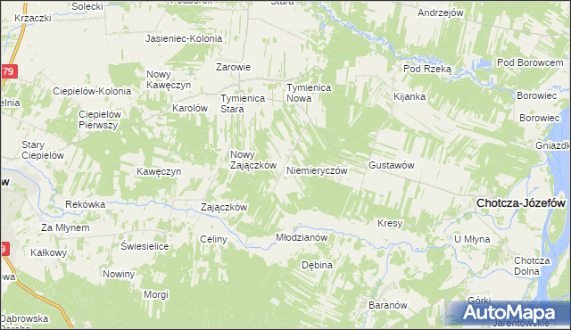 mapa Niemieryczów, Niemieryczów na mapie Targeo