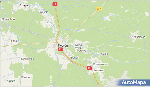 mapa Nowa Wieś Tworoska, Nowa Wieś Tworoska na mapie Targeo