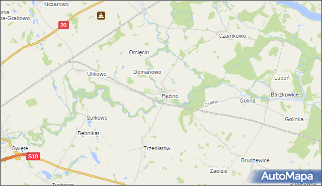 mapa Pęzino, Pęzino na mapie Targeo