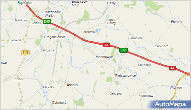 mapa Pichorowice, Pichorowice na mapie Targeo