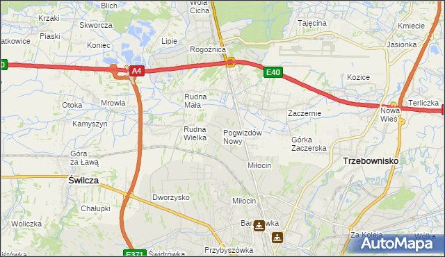 mapa Pogwizdów Nowy, Pogwizdów Nowy na mapie Targeo