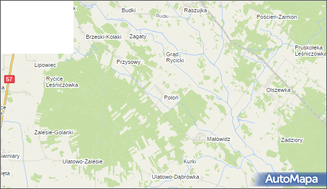 mapa Połoń, Połoń na mapie Targeo