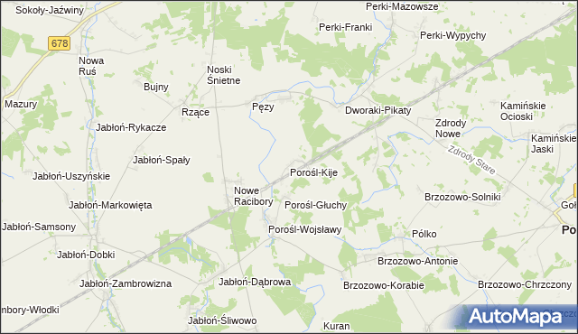 mapa Porośl-Kije, Porośl-Kije na mapie Targeo