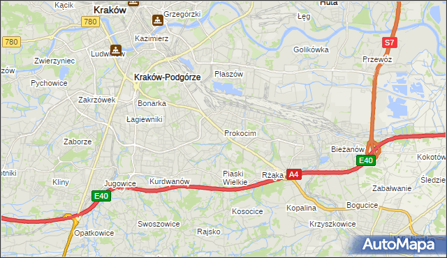 mapa Prokocim, Prokocim na mapie Targeo