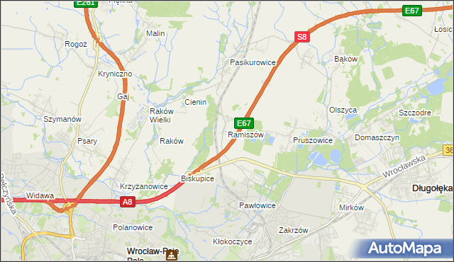 mapa Ramiszów, Ramiszów na mapie Targeo