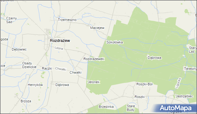 mapa Rozdrażewek gmina Krotoszyn, Rozdrażewek gmina Krotoszyn na mapie Targeo
