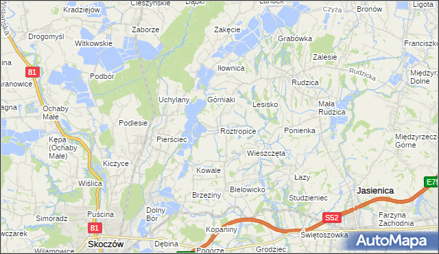 mapa Roztropice, Roztropice na mapie Targeo