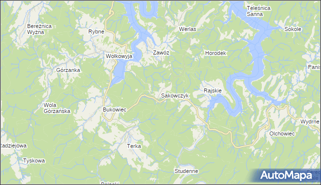 mapa Sakowczyk, Sakowczyk na mapie Targeo