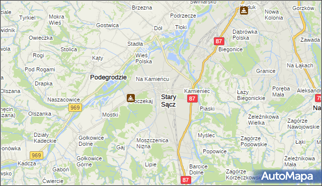 mapa Stary Sącz, Stary Sącz na mapie Targeo