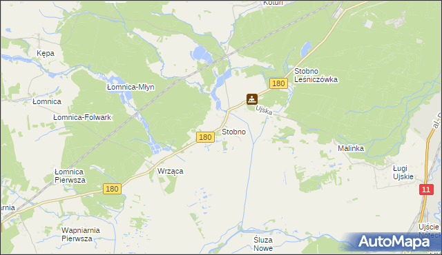 mapa Stobno gmina Trzcianka, Stobno gmina Trzcianka na mapie Targeo