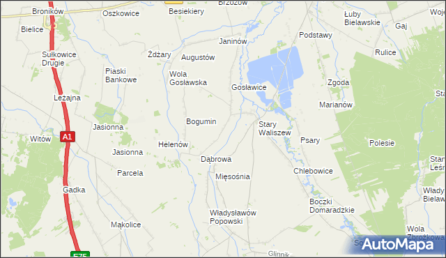 mapa Waliszew Dworski, Waliszew Dworski na mapie Targeo