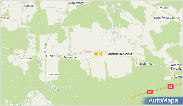 mapa Wyryki-Wola, Wyryki-Wola na mapie Targeo