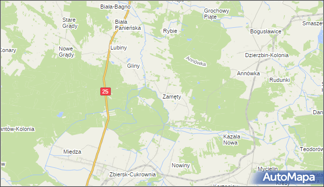 mapa Zamęty, Zamęty na mapie Targeo