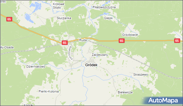 mapa Zarzeczany, Zarzeczany na mapie Targeo