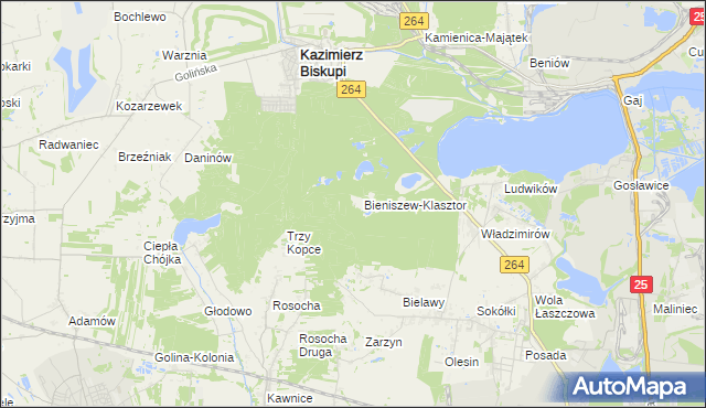 mapa Bieniszew, Bieniszew na mapie Targeo