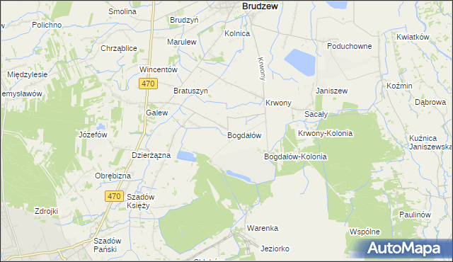 mapa Bogdałów, Bogdałów na mapie Targeo