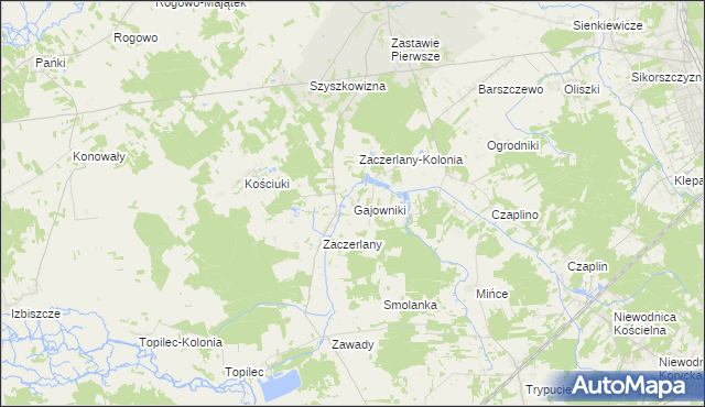 mapa Gajowniki, Gajowniki na mapie Targeo