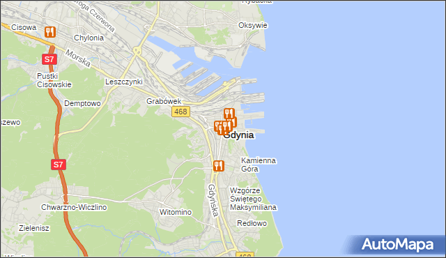 mapa Gdyni, Gdynia na mapie Targeo