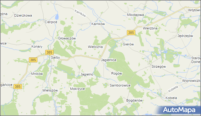 mapa Jagielnica, Jagielnica na mapie Targeo