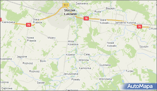mapa Kapice gmina Stoczek Łukowski, Kapice gmina Stoczek Łukowski na mapie Targeo