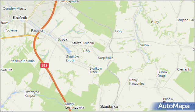 mapa Karpiówka, Karpiówka na mapie Targeo