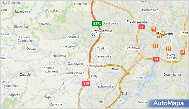 mapa Kielanówka, Kielanówka na mapie Targeo