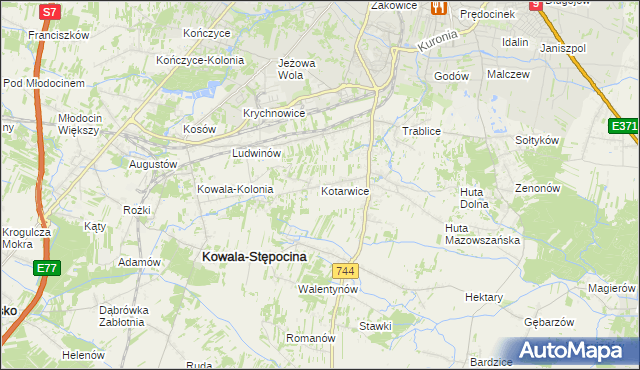 mapa Kotarwice, Kotarwice na mapie Targeo