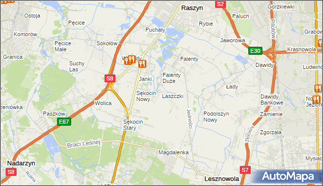 mapa Laszczki, Laszczki na mapie Targeo