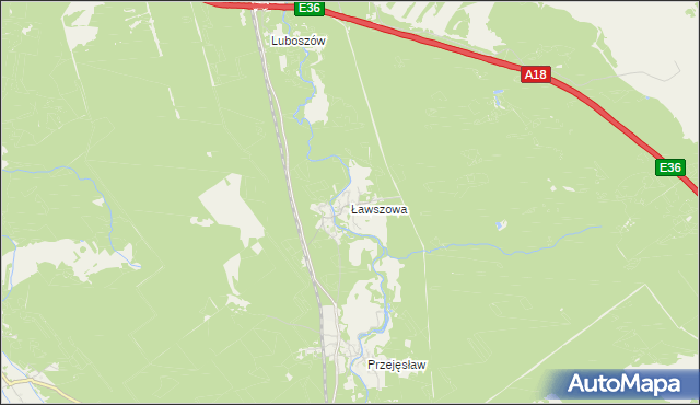 mapa Ławszowa, Ławszowa na mapie Targeo